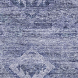 HomeRoots 10' X 14' Navy Blue Southwestern Area Rug - Washable, UV Protected, Stain Resistant for Family Homes 667060