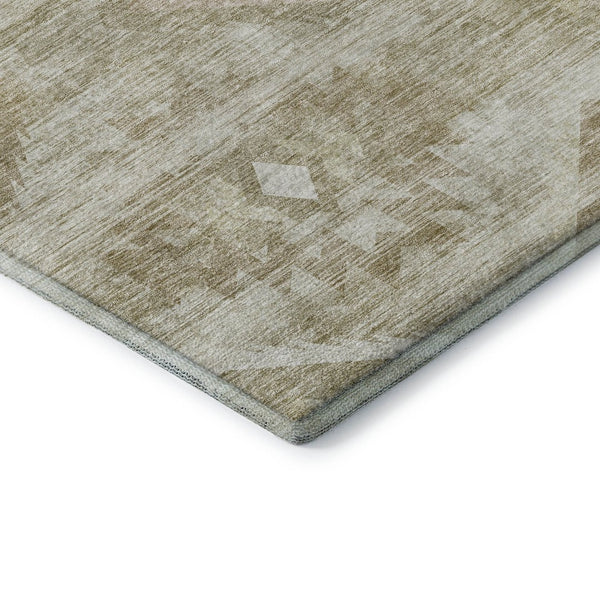 HomeRoots 5' X 8' Southwestern Area Rug in Taupe & Ivory - Washable, UV Protected, Perfect for Families & Pets 667080