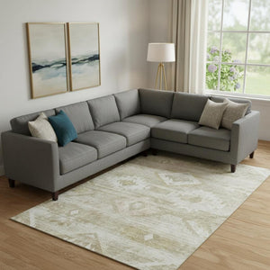 HomeRoots 8' X 10' Southwestern Area Rug in Taupe & Ivory - Durable, Washable, UV Protected for Every Home 667082