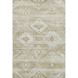 HomeRoots 8' X 10' Southwestern Area Rug in Taupe & Ivory - Durable, Washable, UV Protected for Every Home 667082