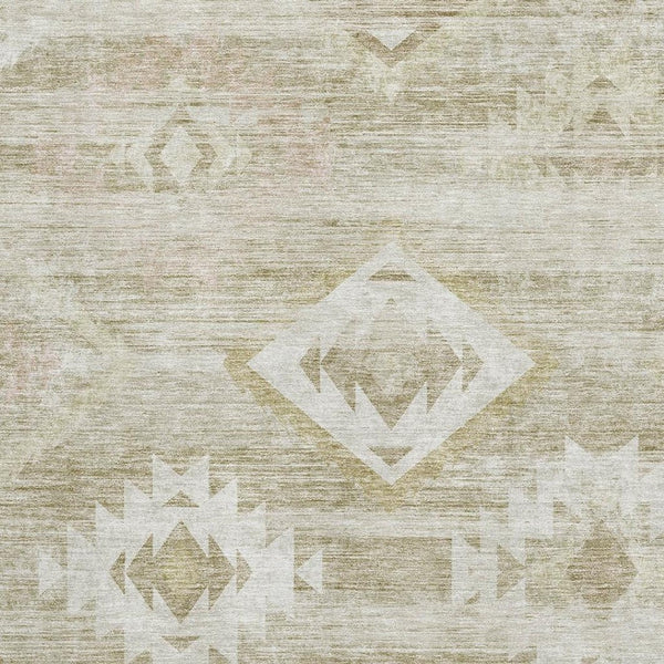 HomeRoots 8' X 10' Southwestern Area Rug in Taupe & Ivory - Durable, Washable, UV Protected for Every Home 667082