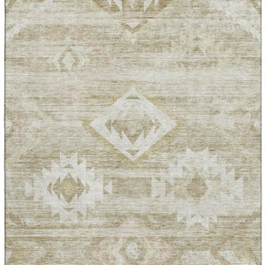 HomeRoots 8' X 10' Southwestern Area Rug in Taupe & Ivory - Durable, Washable, UV Protected for Every Home 667082