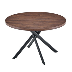 English Elm Round Foldable Mdf Dining Table with Radial Legs for Small Space Bistro Interiors Dark Walnut W3493P462092