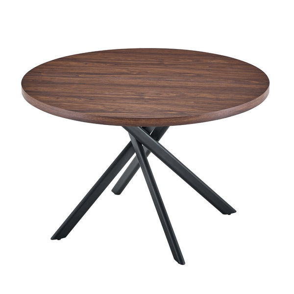 English Elm Round Foldable Mdf Dining Table with Radial Legs for Small Space Bistro Interiors Dark Walnut W3493P462092