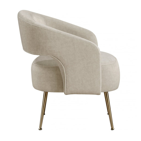 English Elm Modern Velvet Accent Chair Plush Foam Seat Gold Leg Base for Living Room Taupe B011P458636