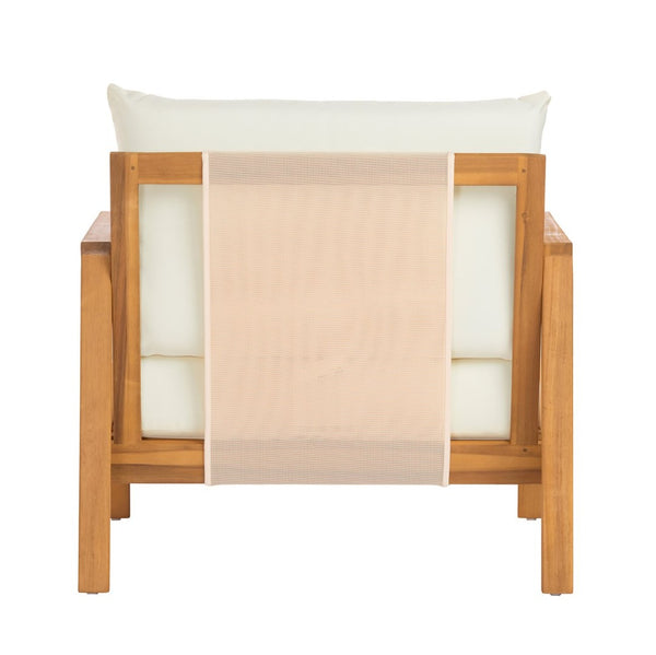 English Elm 4-pieces Acacia Wood Outdoor Conversation Set with Loveseat Club Chairs Patio Table Brown,Teak+ Beige N768P368824T_N768P368823T_2