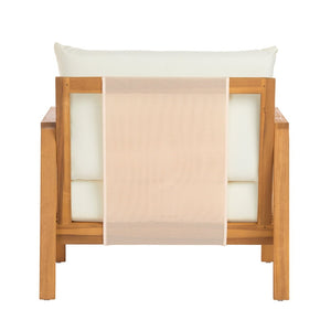 English Elm Outdoor Acacia Wood Club Chair Uv Resistant Textilene Weave Lounge Seat for Patio Deck Brown,Teak+ Beige N768P368823T_2