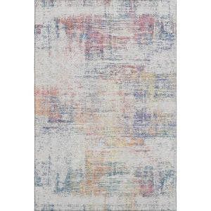 HomeRoots 10' X 14' Ivory Blue Gold Abstract Area Rug – Washable, Stain-Resistant, UV-Protected for Modern Homes 667102