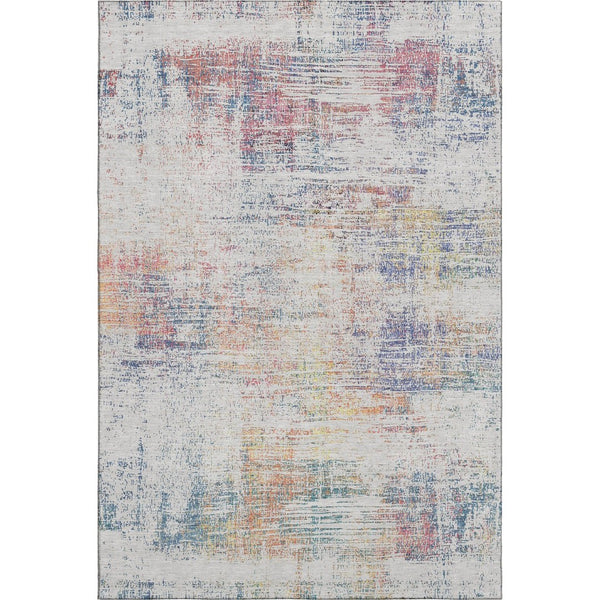 HomeRoots 10' X 14' Ivory Blue Gold Abstract Area Rug – Washable, Stain-Resistant, UV-Protected for Modern Homes 667102