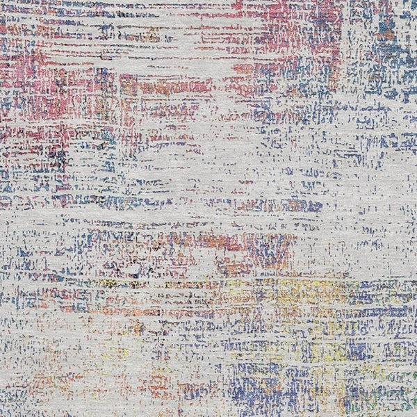 HomeRoots 10' X 14' Ivory Blue Gold Abstract Area Rug – Washable, Stain-Resistant, UV-Protected for Modern Homes 667102