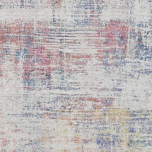 HomeRoots 10' X 14' Ivory Blue Gold Abstract Area Rug – Washable, Stain-Resistant, UV-Protected for Modern Homes 667102
