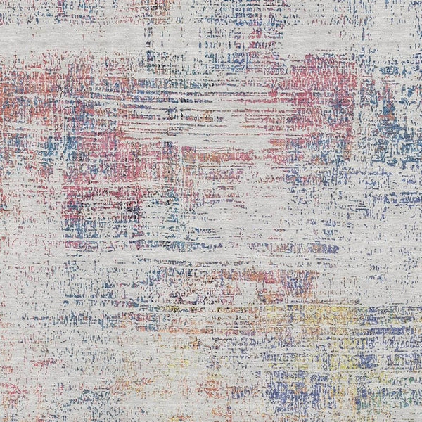 HomeRoots 10' X 14' Ivory Blue Gold Abstract Area Rug – Washable, Stain-Resistant, UV-Protected for Modern Homes 667102