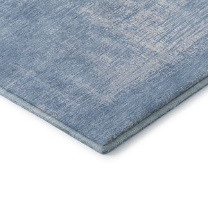 HomeRoots 8' Blue And Ivory Abstract Round Rug – Washable, UV Protected, Durable Design for High-Traffic Areas 667117