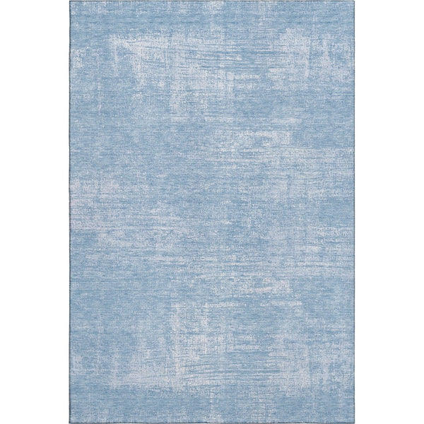 HomeRoots 9' X 12' Blue And Ivory Abstract Area Rug - Durable, Washable, UV Protected for Homes with Kids & Pets 667119
