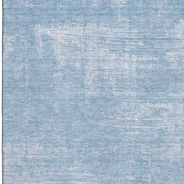 HomeRoots 9' X 12' Blue And Ivory Abstract Area Rug - Durable, Washable, UV Protected for Homes with Kids & Pets 667119