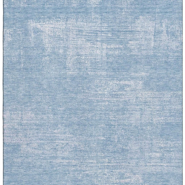 HomeRoots 9' X 12' Blue And Ivory Abstract Area Rug - Durable, Washable, UV Protected for Homes with Kids & Pets 667119