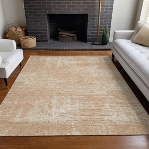 HomeRoots 8' X 10' Coral and Ivory Abstract Area Rug - Soft, Stain-Resistant, UV Protected & Perfect for Homes! 667124