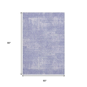 HomeRoots 5' x 8' Abstract Lavender and Ivory Washable Area Rug with UV Protection for Modern Living Spaces 667128