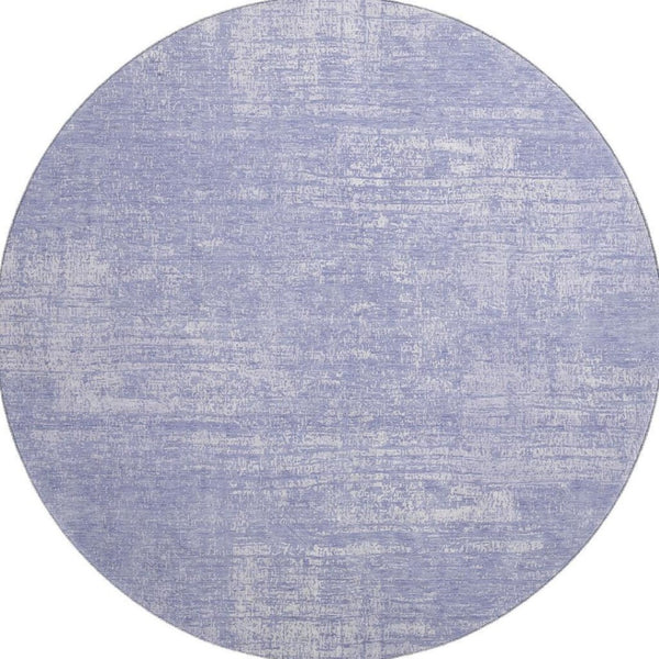 HomeRoots 8' Contemporary Lavender and Ivory Abstract Washable Round Rug - Stylish, Durable, UV Protected Design! 667129
