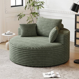 English Elm 50''L Plush Corduroy Sponge Single Sofa Bed with No Assembly, Fluffy Modern Sleeper for Living Areas Green W834P337416