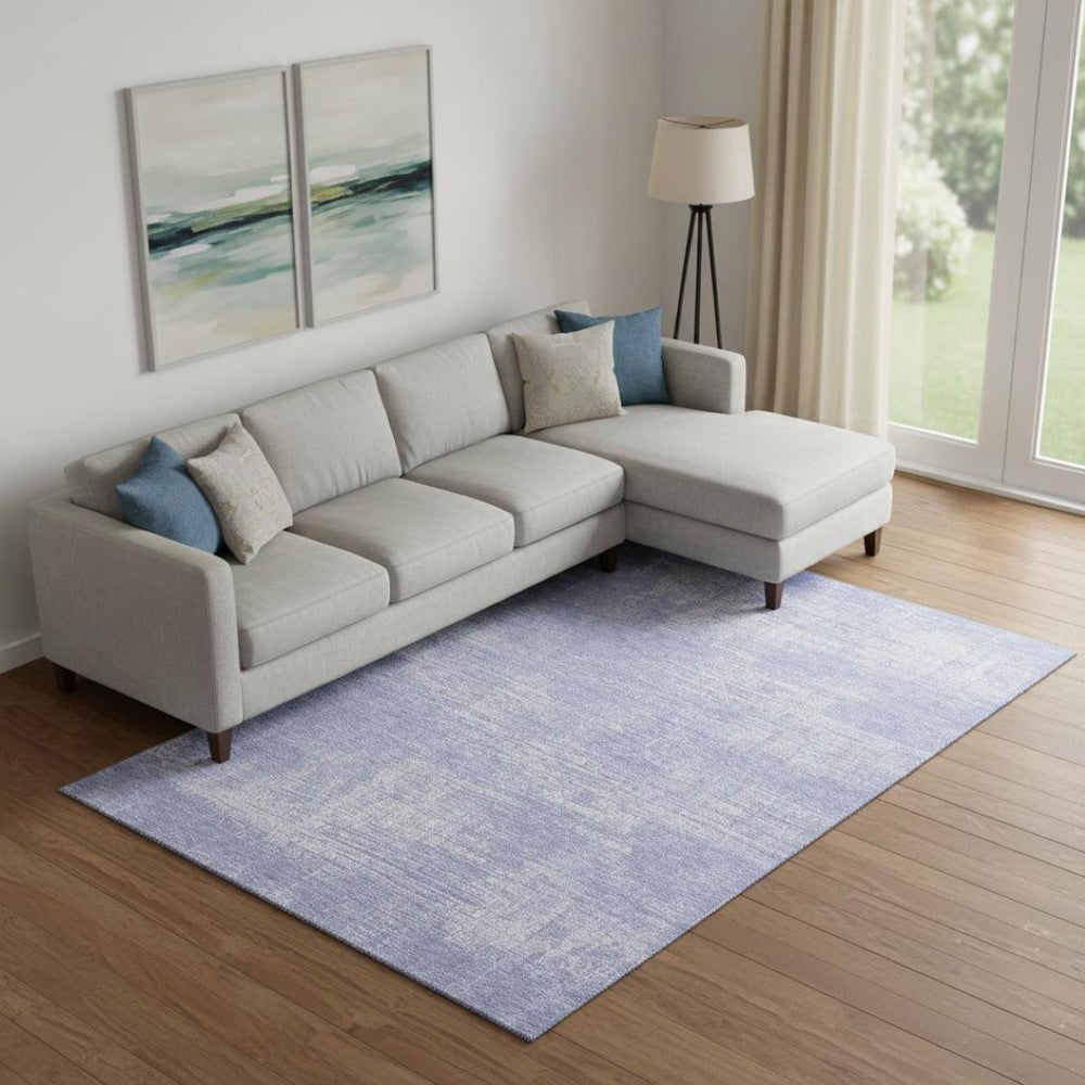 HomeRoots 8' X 10' Stylish Lavender & Ivory Abstract Area Rug - Washable, Durable, UV-Protected for Homes 667130