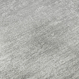 HomeRoots 10' X 14' Modern Silver and Gray Abstract Area Rug - Washable, UV Protected, Ideal for Family Spaces 667144