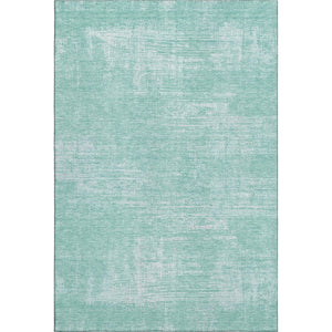 HomeRoots 5' X 8' Washable Turquoise and Ivory Abstract Area Rug - Stain-Resistant, UV-Protected, Durable Design 667146