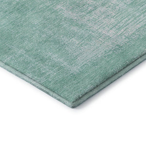 HomeRoots 5' X 8' Washable Turquoise and Ivory Abstract Area Rug - Stain-Resistant, UV-Protected, Durable Design 667146