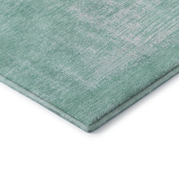 HomeRoots 5' X 8' Washable Turquoise and Ivory Abstract Area Rug - Stain-Resistant, UV-Protected, Durable Design 667146