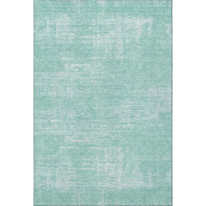 HomeRoots 5' X 8' Washable Turquoise and Ivory Abstract Area Rug - Stain-Resistant, UV-Protected, Durable Design 667146