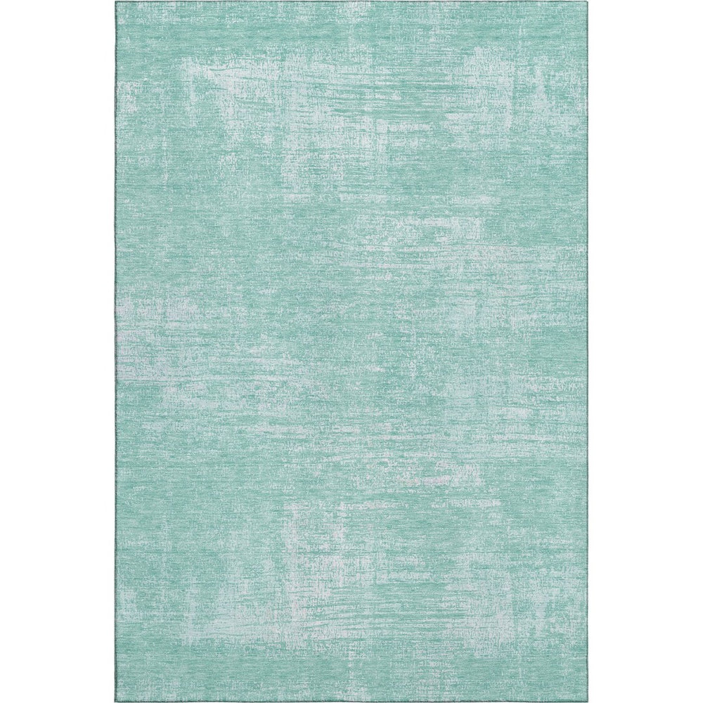 HomeRoots 8' X 10' Turquoise And Ivory Abstract Area Rug - Stylish, Washable, UV Protected for Busy Homes! 667148