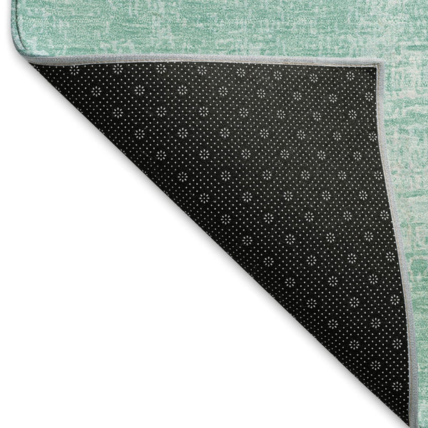 HomeRoots 9' X 12' Turquoise & Ivory Abstract Washable Area Rug – Durable, UV Protected, Stylish & Easy Care 667149
