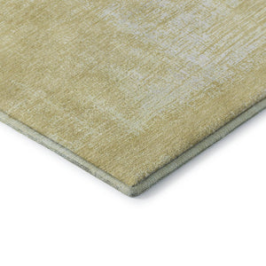 HomeRoots 5' Abstract Wheat & Ivory Washable Area Rug – UV-Protected, Durable Design for Homes with Kids & Pets 667152