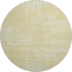 HomeRoots 8' Wheat and Ivory Abstract Washable Round Rug - Durable, Stylish, UV-Protected for Busy Homes 667153