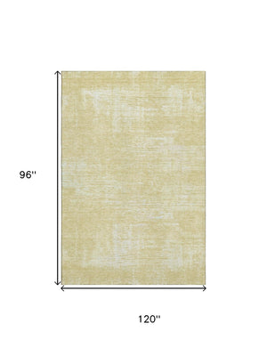 HomeRoots 8' X 10' Wheat and Ivory Abstract Rug - Stylish, Washable, UV Protected, Perfect for High-Traffic Areas 667154