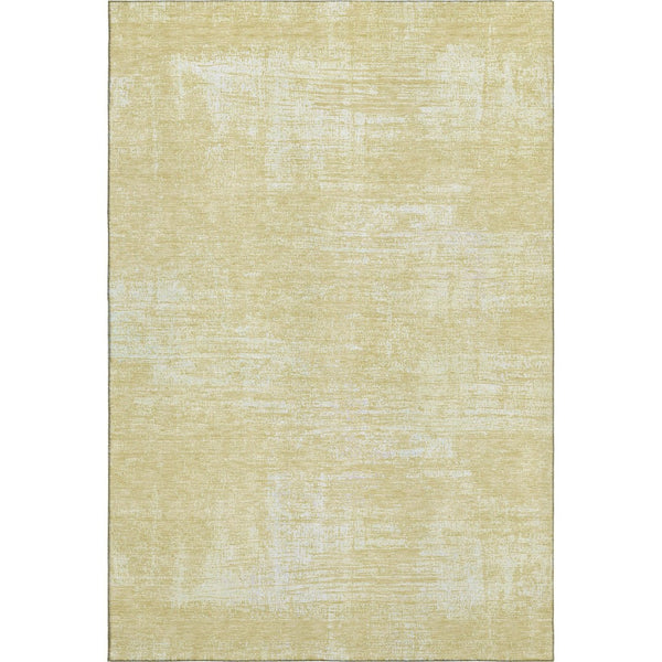 HomeRoots 8' X 10' Wheat and Ivory Abstract Rug - Stylish, Washable, UV Protected, Perfect for High-Traffic Areas 667154
