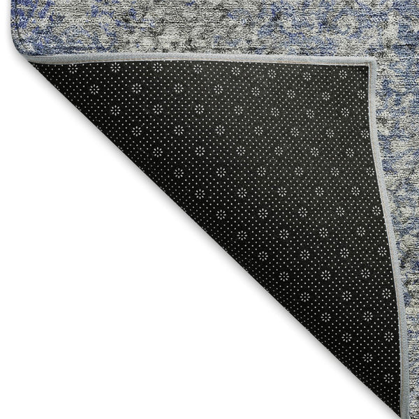 HomeRoots 8' X 10' Blue and Gray Abstract Area Rug - Washable, Stain-Resistant, UV Protected for Modern Homes 667160