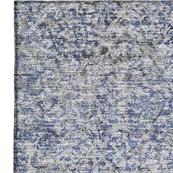 HomeRoots 8' X 10' Blue and Gray Abstract Area Rug - Washable, Stain-Resistant, UV Protected for Modern Homes 667160