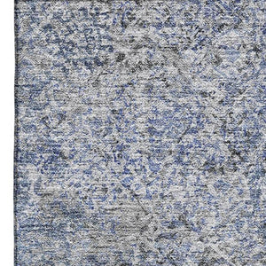 HomeRoots 8' X 10' Blue and Gray Abstract Area Rug - Washable, Stain-Resistant, UV Protected for Modern Homes 667160
