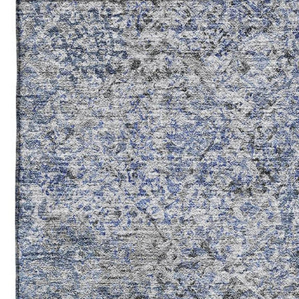 HomeRoots 8' X 10' Blue and Gray Abstract Area Rug - Washable, Stain-Resistant, UV Protected for Modern Homes 667160