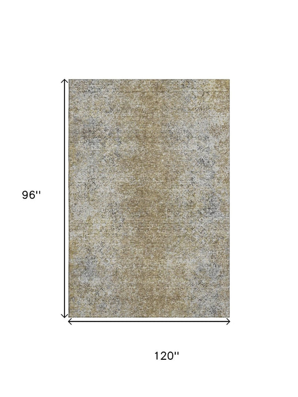 HomeRoots 8' X 10' Brown and Beige Abstract Area Rug - Stain Resistant, UV Protected, Modern Design for Homes 667166