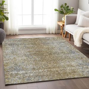 HomeRoots 8' X 10' Brown and Beige Abstract Area Rug - Stain Resistant, UV Protected, Modern Design for Homes 667166