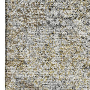 HomeRoots 9' x 12' Washable Abstract Area Rug in Brown & Beige - UV Protection, Durable & Easy-Care Design 667167
