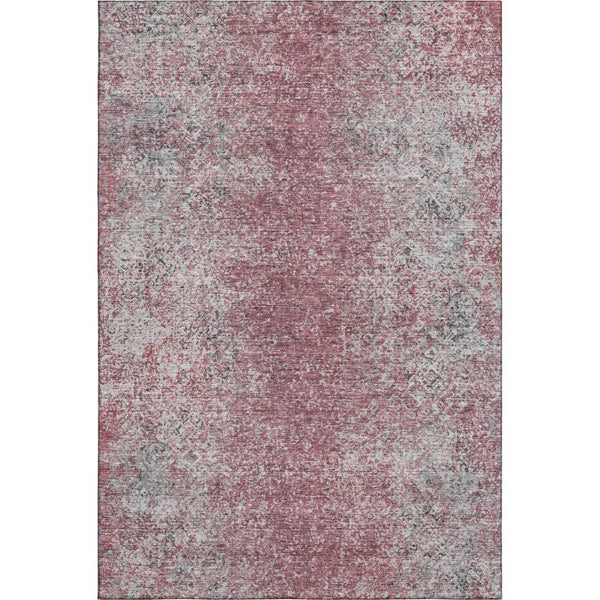 HomeRoots 5' X 8' Merlot & Gray Abstract Area Rug - Washable, UV-Protected, Durable for Homes with Kids & Pets 667176