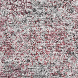 HomeRoots 8' X 10' Merlot and Gray Abstract Washable Area Rug - UV Protected, Stain Resistant, Durable Design 667178