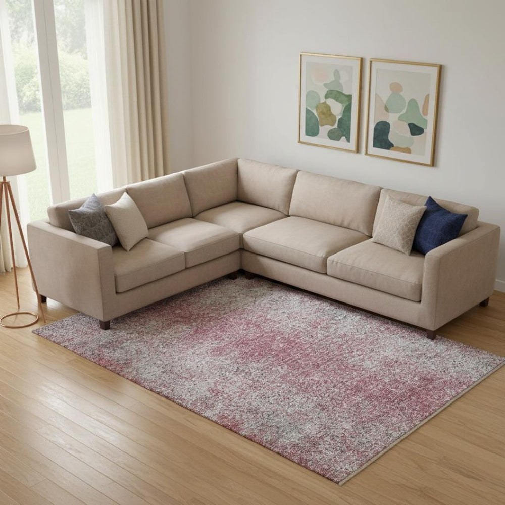 HomeRoots 10' x 14' Merlot & Gray Abstract Area Rug - Washable, UV Protected, Perfect for High-Traffic Spaces 667180