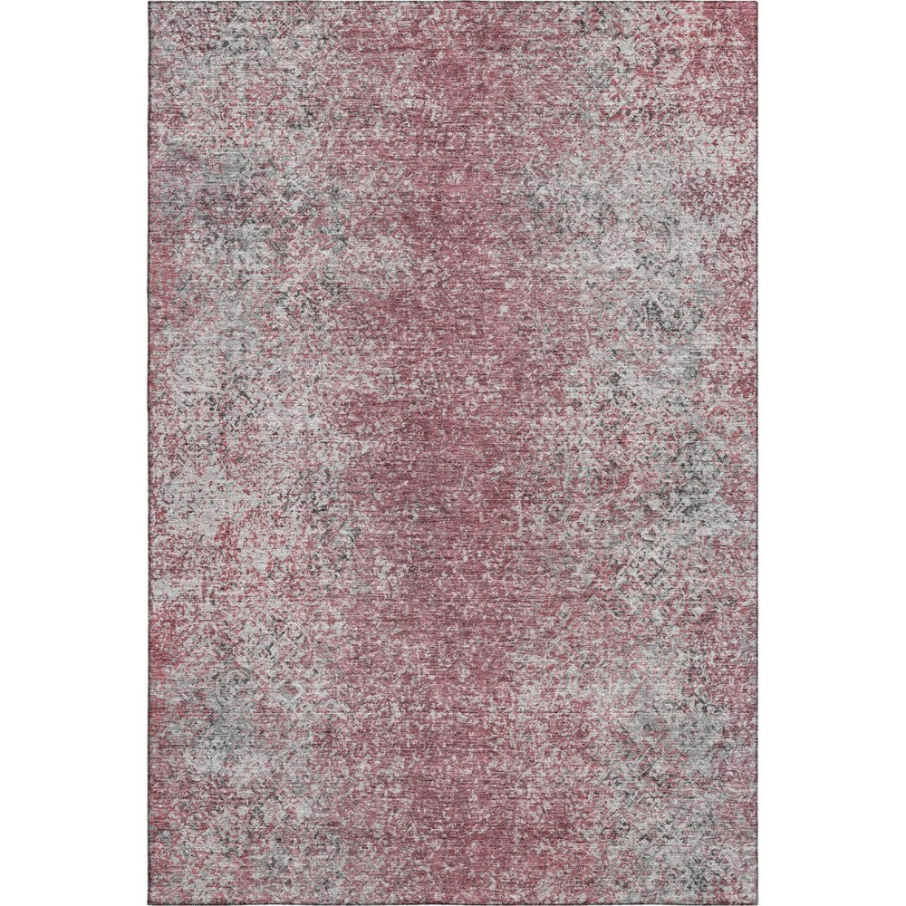 HomeRoots 10' x 14' Merlot & Gray Abstract Area Rug - Washable, UV Protected, Perfect for High-Traffic Spaces 667180