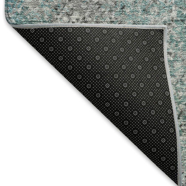 HomeRoots 10' X 14' Teal & Gray Abstract Area Rug - Soft, Stain-Resistant, UV Protected, Modern Design for Homes 667192