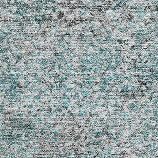HomeRoots 10' X 14' Teal & Gray Abstract Area Rug - Soft, Stain-Resistant, UV Protected, Modern Design for Homes 667192