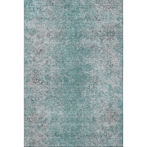 HomeRoots 10' X 14' Teal & Gray Abstract Area Rug - Soft, Stain-Resistant, UV Protected, Modern Design for Homes 667192